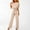 Beige, variant on EGNMCR Womens Jumpsuits Business Casual Outfits Baggy Straight Leg Overalls with Belt Elegant Rompers for Women on Clearance