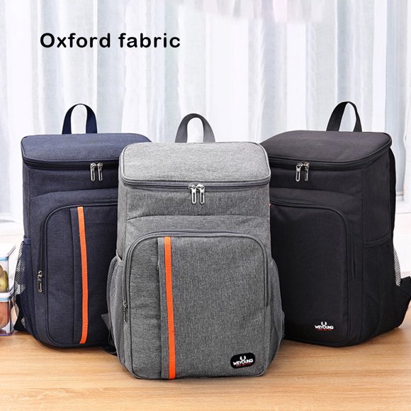 stanreset WEYOUNG 18L Thermal Rucksack Waterproof Outdoor Backpack Barbecue Cooler Bag Oxford Cloth School Pouch Compartments Pocket Dark Blue