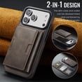 thumbnail image 2 of Funda para IPhone 17 Pro Max 6.9" RFID Que Bloquea la Funda Protectora con Soporte Magsafe de 7 Ranuras para Tarjetas 2 en 1 Funda Protectora de Cuero a Prueba de Golpes con Tapa Desmontable, Café, 2 of 7