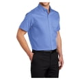 thumbnail image 4 of Mens Short Sleeve Superpro Twill Oxford Cotton/Polyester Button Down Shirt Ultramarine Blue Medium, 4 of 6
