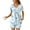 Light Blue, variant on Women's Pajamas Plus Size Under $10 Fashionable Printed Round Neck Short Sleeve Short Pant Home Clothing Set