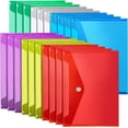 thumbnail image 1 of LEOBRO Plastic File Folders for Documents, 6 PCS Plastic Envelopes, Reusable Clear File Folders File Bags Document Holder, A4 Size, 1 of 6
