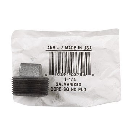 Plancha galvanizada Plug Anvil International de 1-1/4"
