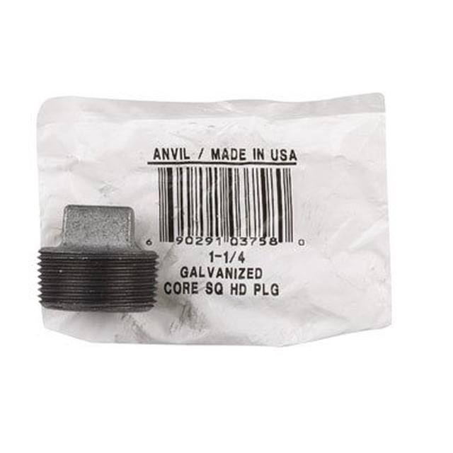 Plancha galvanizada Plug Anvil International de 1-1/4"