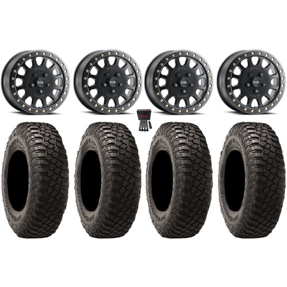 Method 401 Beadlock 15" Wheels Black 35" BFG KM3 Tires Polaris RZR Turbo R & Pro R Ranger 1500 Xpedition