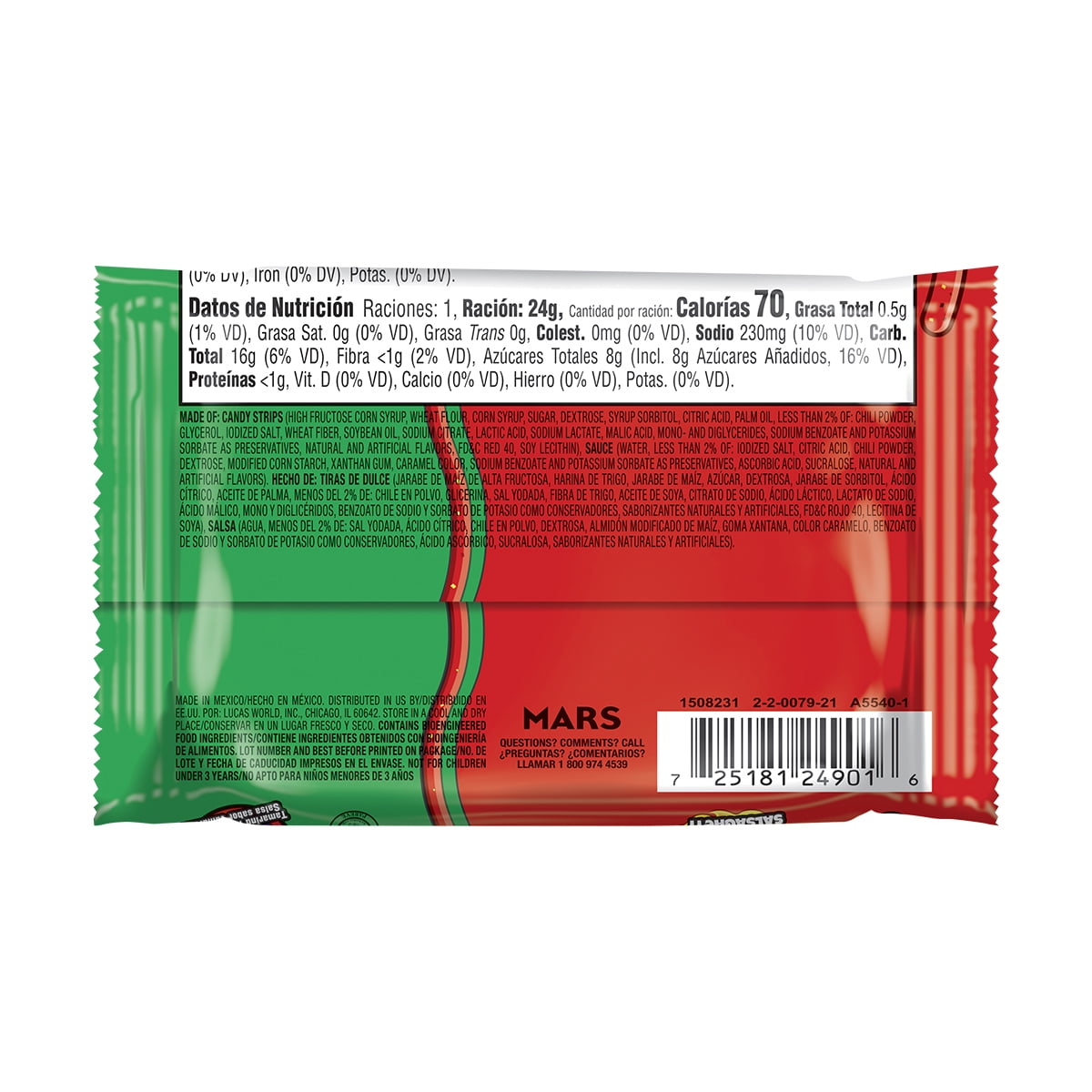 Lucas Skwinkles Salsagheti Watermelon, 0.85 oz, 12 Packages