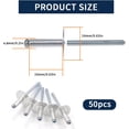 thumbnail image 2 of GFDYREE 50pcs 3/16 x 5/8 Inch (4.8 x 16 x 16 mm) Flange Aluminum Blind Rivet Set, Fastener Nails Pop Rivets Assortment Kit, 2 of 7