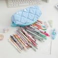 thumbnail image 4 of Gallickan Candy Pencil Case, Soft Zipper Supply Organizer for Pens, Large Capacity Vibrant Color Stationery Bag for, Light Blue, 4 of 6