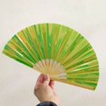 thumbnail image 4 of Visland Ventilateur Pliant Coloré avec Os en Bambou pour Festivals Fêtes Rave Performance Décoration Maison, 4 of 8