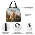 thumbnail image 3 of Yiaed Cute Prairie Sheep Herd Print Insulated Lunch Bag Reusable Cute Tote Lunch Box, Leakproof Cooler Lunch Bags for Work Office Travel School Picnic, 3 of 5