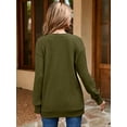 thumbnail image 5 of Chiclily Womens Long Sleeve Shirts Lightweight Pullover Sweaters Olive Green Small V Neck Tunics Tops, 5 of 6