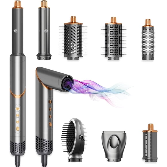 8-in-1 Wrap Air Hairdryer & Blow Dryer Brush - 110,000 RPM, High-Speed Ionic Hot Air Blow Dryer for Fast Drying, Volume and Curling, Multi-Style Tool