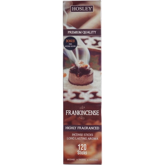 Hosley® 120-Pack of Frankincense Fragrance Incense Sticks Bulk Set for Meditation, Relaxation, and Spiritual Practices Clean Burning