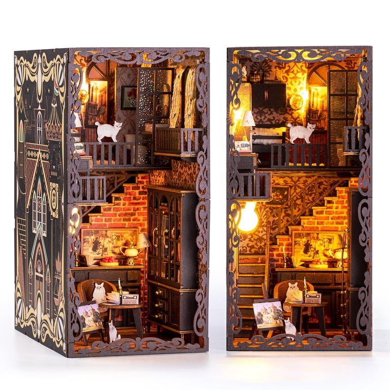 Kit Book Nook De Navidad Mostop - Casa De Muñecas En Miniatura 3D De Madera Con Luces LED - Decoración DIY Para El Hogar, Regalo Creativo Para Adultos (Escala 1:24)