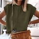 thumbnail image 3 of Camiseta de punto sin mangas, cuello redondo, informal y lisa para mujer - Jersey de poliéster, 3 of 6