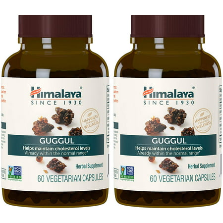 Himalaya Guggul, for Healthy Cholesterol and Triglyceride Levels, 60 capsules, 750 mg (2 PACK) - 60 Capsules (Pack of