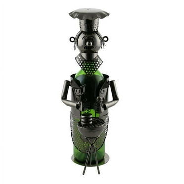 3starimex Wine Caddy BBQ Chef Wine Bottle Holder