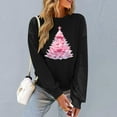 thumbnail image 5 of Xdegoge Womens Christmas Sweatshirt Crew Neck Long Sleeve Tops Xmas Tree Graphic Shirts Oversized Oversized Christmas Sweatshirt Womens Red Sweatshirt, Black 2XL, 5 of 6