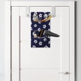 thumbnail image 2 of Floral Hanging Pocket Organizer, Continuous Pattern of Flowers and Dots and Blossoming Vintage Design, Printed Polyester Storage Bag with Pockets, 9" x 16", Indigo and White, 2 of 2