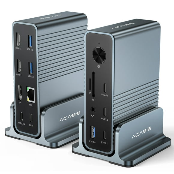 ACASIS 15-in-1 USB C Desktop Docking Station for USB-C Laptop, 4K HDMI Display, DP 4K@60 HZ, 2*USB3.1 10GBPS, SD/TF, Audio, RJ45 for Mac&Windows, DS7A15