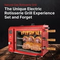 thumbnail image 4 of Brazilian Flame Brazilian Gas Rotisserie Grill with 3 Skewers and Upper Tray in Red, 4 of 19
