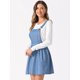 thumbnail image 2 of Mini vestido de Mezclilla Con tirantes ajustables para Mujer puntos celestes M Allegra K, 2 of 7