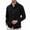 Black, variant on Men Slub Linen Long Sleeve Shirt, Solid Color Lapel Chest Pocket Breathable Casual Button Down Top for Daily Hawaiian Vacation Wear(Blue,XXXL)