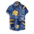 thumbnail image 4 of ZCFZJW Men's Hawaiian Shirt Casual Summer Wrinkle Free Short Sleeve Button Down Tropical Floral Graphic Holiday Beach Vacation Tees Tops Multicolor#09 M, 4 of 4