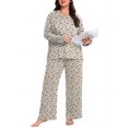 thumbnail image 6 of Cueply Women's Plus Size Pajama Set Long Sleeve Loungewear Long Pants Sleepwear Soft 2 Piece Pjs with Pockets, 6 of 9