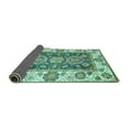 thumbnail image 2 of Ahgly Company Indoor Square Oriental Turquoise Blue Traditional Area Rugs, 5' Square, 2 of 4