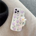 thumbnail image 2 of Compatible with iPhone 13 Pro Max Case,Cute 3D Flower Wrist Chain Floral Print Cover Camera Protection Shockproof Phone Case for Women Girls Design for iPhone 13 Pro Max-Purple, 2 of 8