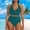 Mint Green, variant on Baqcunre Textured Bikini Sets for Women: Front-Top Design & High-Waisted Bottoms, 1 Pc Swimsuit Army Green L