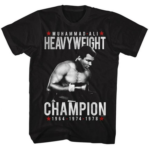 Muhammad Ali Heavy Champ Black Adult T-Shirt 3Xlt