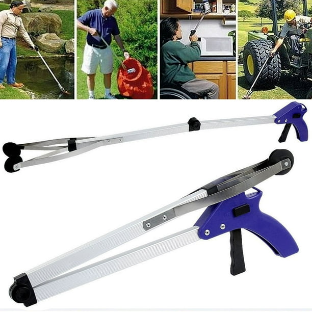 33" Folding Pick Up Reaching Tool Easy Reach Grab Stick Extend Reacher