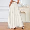 thumbnail image 6 of adaychics Satin Maxi Skirt High Waisted Flowy Long A Line Pocketed Satin Skirt Trendy Vacation Outfits for Work Party, 6 of 7