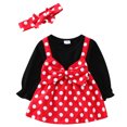 thumbnail image 1 of Gibobby Mameluco para niño Vestido Bodysuit Boys Romper Set Ropa Trajes Dot Girls Bowknot Baby Headband Polka Infant Girls Romper & Mono(Rojo, 0-3 Meses), 1 of 5