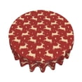 thumbnail image 3 of XMXT Waterproof Table Cloth, Golden Moose Red Print Polyester Round Tablecloth for Dining Party Decor, 60 inches, 3 of 8