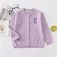 thumbnail image 2 of Dmsael Girls Sweater Girls Crewneck Sweaters Casual Long Sleeve Drop Shoulder Pullover Sweaters Fall Cable Knit Tops Purple,7-8 Years, 2 of 7