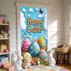 thumbnail image 4 of CaiYueKe Easter Door Cover Curtain Decoration for Spring Holiday Party, Bunny Egg Themed Hanging Door Banner Wall Decor, Festive Home Indoor Outdoor Welcome Sign with Religious Cross Pattern, 4 of 7
