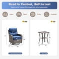 thumbnail image 2 of Giantfurnni Luxury Outdoor Swivel Rocker Patio Chairs of 2 with 6 Inch Thick Cushions and Side Table, 3PCS High Back Wicker Patio Furniture Set for Porch, Balcony, Deck in Grey Wicker Blue Cushions, 2 of 12