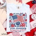 thumbnail image 2 of VibeNest Studio Unisex 250th Anniversary United States of America Floral Flag Patriotic Garment Dyed Graphic T-Shirt, 2 of 8