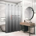 thumbnail image 3 of Ikfashoni Hookless Shower Curtain with Snap in Liner, Gray Gradient No Hook Waterproof Ombre Bath Curtain, 71"X74", 3 of 8