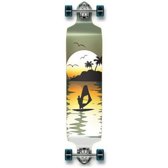 Yocaher Drop Down Longboard complete Cruiser 41.25" x 10" w/Premium Black grip tape, heavy duty Aluminum Alloy truck, 71mm longboard Wheels, and ABEC -9 Bearings (Surfer)