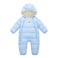 thumbnail image 1 of Newborn Infant Baby Boys Girls Snowsuit Kids Winter Jumpsuit Hoodied Puffer Coat 0-12M, 1 of 3