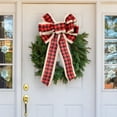thumbnail image 3 of dianhelloya Large Christmas Bow Red Black Buffalo Plaid Christmas Wreath Bows Christmas Tree Pendant Decor for Christmas Home, 3 of 8