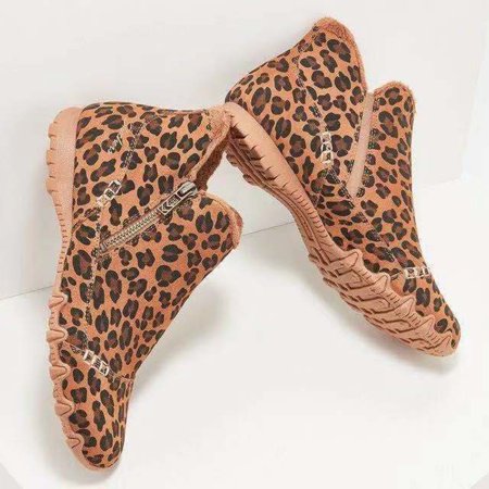 

Women s Suede Boots with Side Zipper Flat Warm Ankle Boots Vintage Style Easy to Put on Winter Outdoor Supply