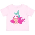 thumbnail image 3 of Inktastic Cute Mermaid, Pink Hair, Green Tail Girls Toddler T-Shirt, 3 of 5