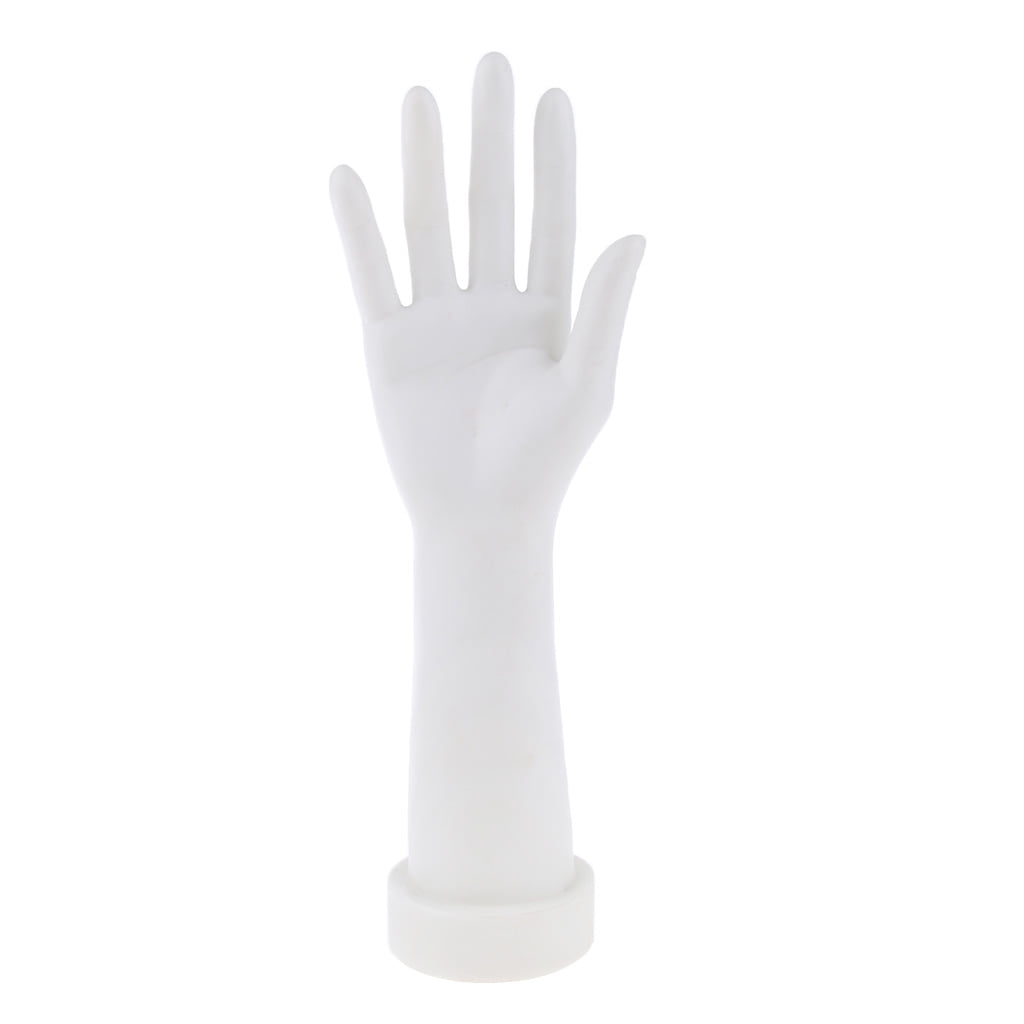 1 Pair Mannequin Hand Arm Display Base Female Gloves Jewelry Model Stand White 