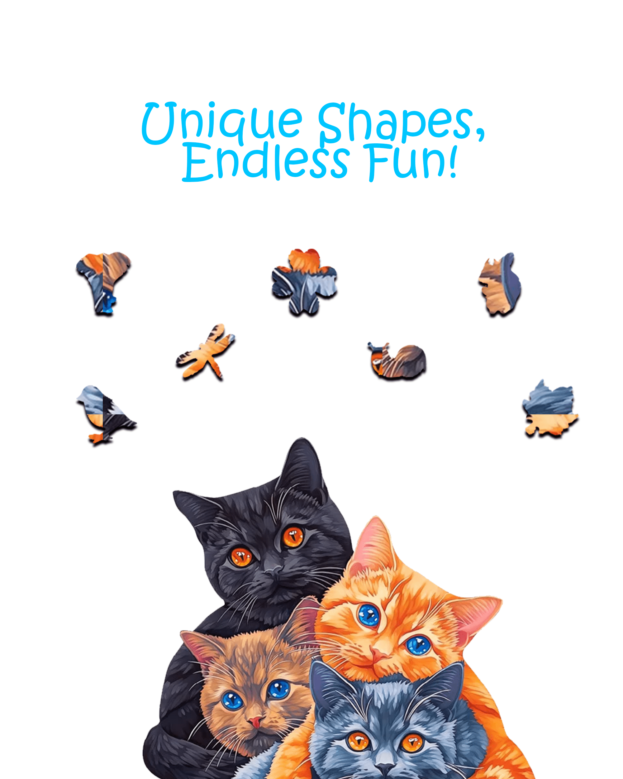 CRAFTHUB Wooden Puzzles for Adults – A3 Dreamy Cats with 149 Pieces – Jigsaw Puzzle – Family Games for Kids and Adults – 11.8" x 11.4"
