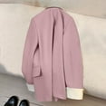 thumbnail image 3 of Womens Solid Color Turndown Collar Blazer Gold Button Long Sleeve Work 0ffice Blazer Outerwear With Pockets, 3 of 3